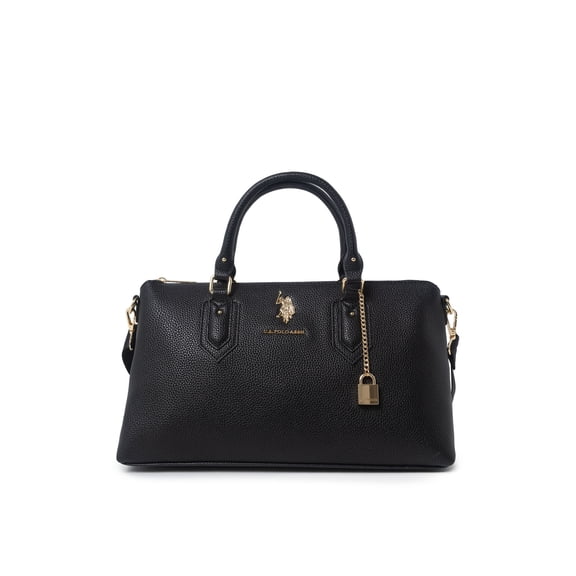 U.S. Polo Asnn. Women's Lock Satchel, Black
