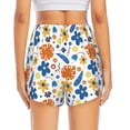 thumbnail image 2 of Lsque Flower Printed Women's Running Shorts with Liner Pockets,Elastic Quick Dry Workout Athletic Gym Yoga Shorts,Womens High Waist Shorts-Large, 2 of 9
