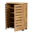 thumbnail image 3 of Baxton Studio Adalwin Modern and Contemporary Oak Brown Finished Wood 2-Door Shoe Storage Cabinet, 3 of 11