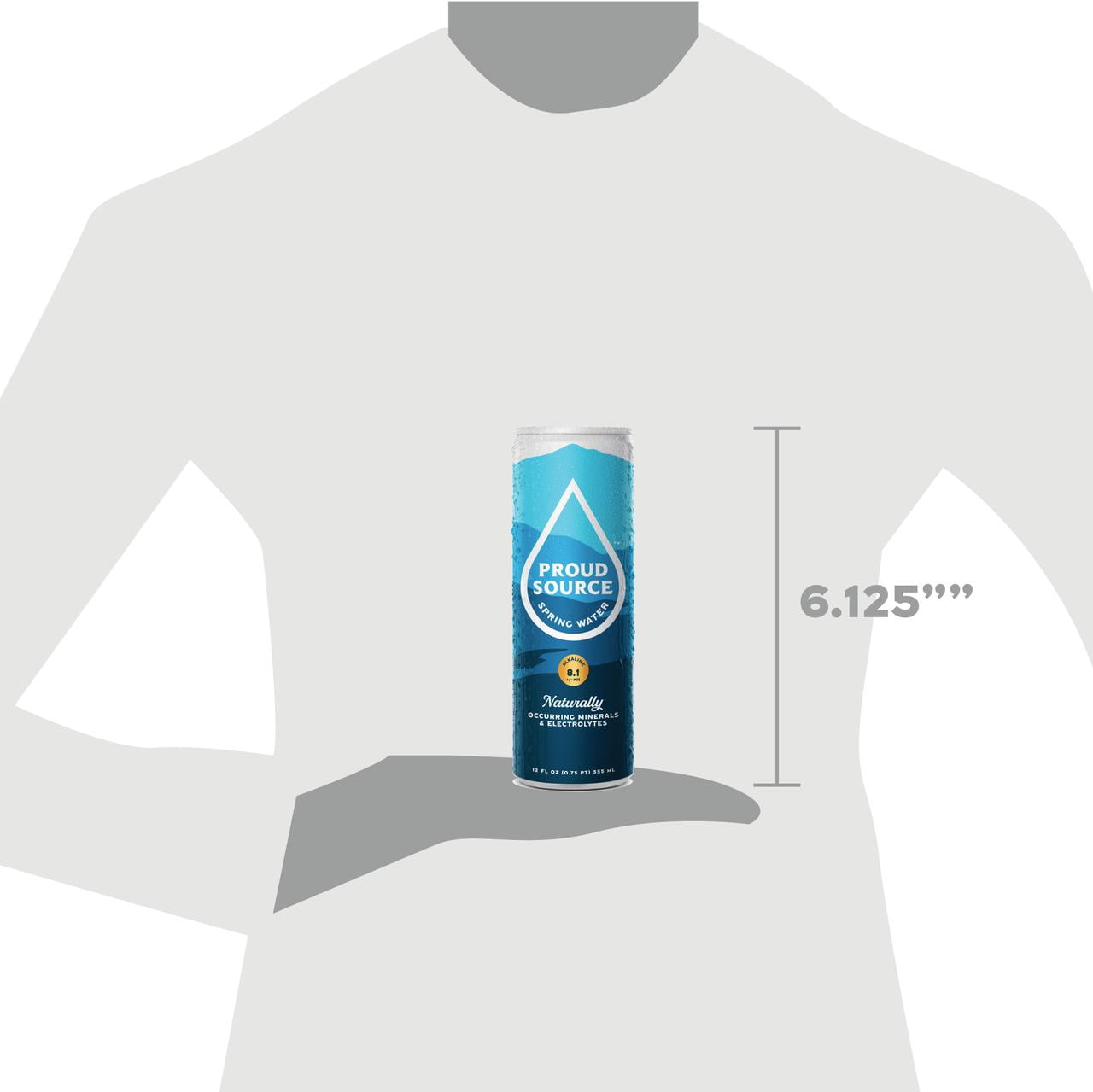 Proud Source Natural Spring Alkaline Water, 12 fl oz 8 Pack Cans
