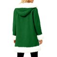 thumbnail image 4 of Unisex Casual Plush Collar Hooded Jacket - Fashionable Long Sleeve Solid Color Outerwear (Dark Green, L), 4 of 5
