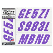 STIFFIE Techtron Purple/White 3" Alpha-Numeric Identification Custom Kit Registration Numbers & Letters Marine Stickers Decals for Boats & Personal Watercraft PWC