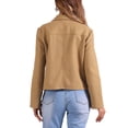 thumbnail image 3 of INSPIRE CHIC Outerwear Coat for Women Long Sleeve Button Cropped Jacket Coat S Khaki, 3 of 5