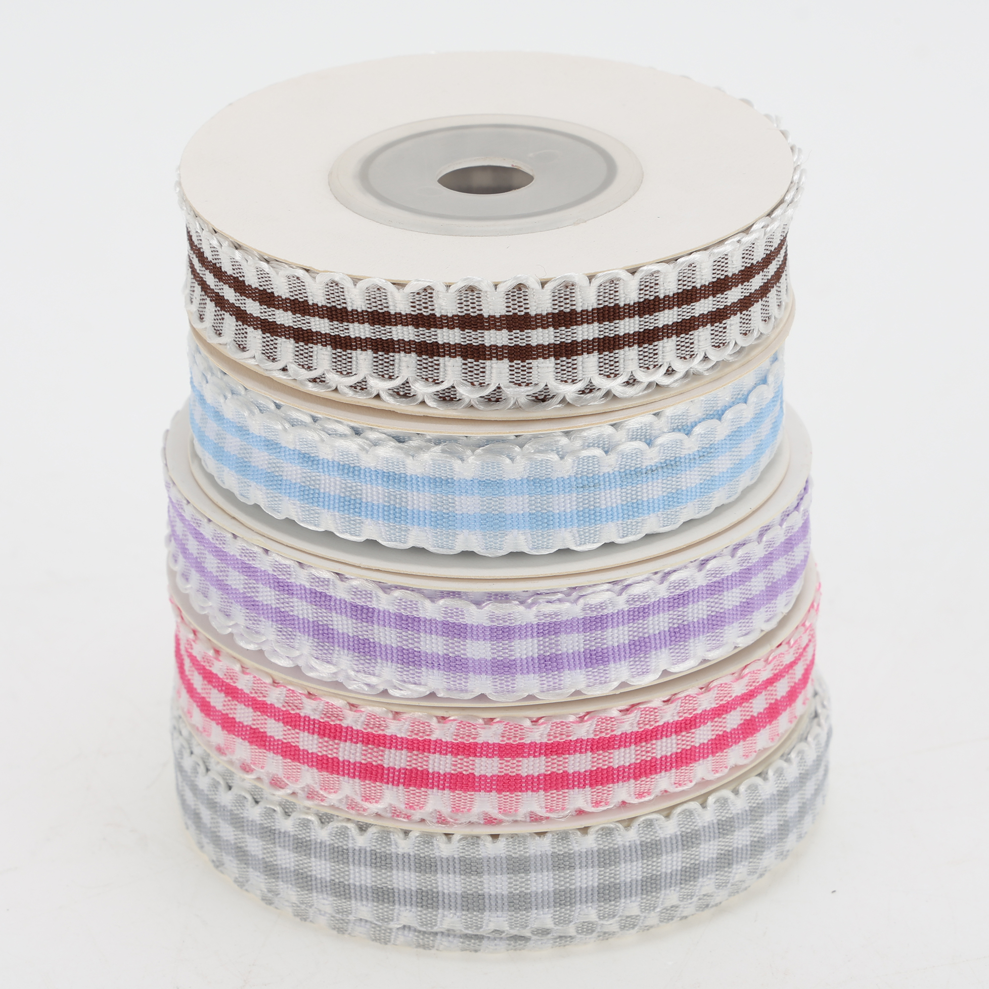 Unique Bargains 0.39x29.53ft Plaid Gift Ribbon for Crafting Gifting Purple
