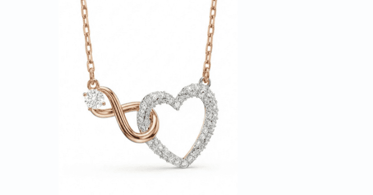 Swarovski, Necklace, White Crystal Infinity Heart Pendant