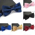 thumbnail image 3 of Men Satin Bowtie Classic Wedding Party Bow Tie Solid Color Adjustable Necktie, 3 of 4