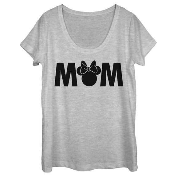 Women's Mickey & Friends Mother's Day Minnie Mouse Mom  Scoop Neck Athletic Heather Medium