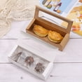 thumbnail image 3 of Rectangle Wedding Party Favor Gift Box Portable Storage Boxes Dust-proof Lid with Lid Cake Packaging Case Home Kitchen Bakery Brown, 3 of 9