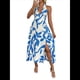 thumbnail image 2 of Vestidos Halter para Mujer 2025, Vestidos Florales Midi, Casuales, Sueltos, con Cuello en V, Vestido Estilo Camiseta, Vestido de Tirantes Tipo A. Azul S, 2 of 10