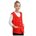 thumbnail image 2 of renvena Kids Button Volunteer Activity Vest Button Up Irregular Hem Waistcoat Sleeveless Waiter Red M/11, 2 of 10