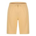 thumbnail image 5 of WREESH Men's Linen Shorts Casual Solid Summer with Pockets Drawstring Middle Waist Sport Short Pants Khaki, 5 of 6