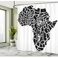 thumbnail image 5 of Ambesonne Black White Shower Curtain, Wild Animal Print Map, 69"Wx84"L, White and Black, 5 of 5
