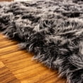 thumbnail image 2 of Super Area Rugs Faux Fur Tipped Hand Dyed Sheepskin Area Rug Black & White Tips 2' x 3' 2' x 3' White, 2 of 2