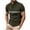 Army Green, variant on Cmfcve Round Neck T-shirts for Men Short Sleeve Pullover Sports T-shirt Button Patchwork Polo Shirt