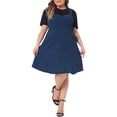 thumbnail image 2 of DARING DIVA Plus Size Denim Overall Adjustable Straps Pockets Dress 2X Dark Blue, 2 of 6