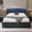 Black, variant on E-Motie Full-Size Bed Frame, Pu Leather-Strapped Wing-Back Headboard, Upholstered Platform Bed With 4 Storage Drawers, Led Light And Charging Station, No Box Spring Needed, White