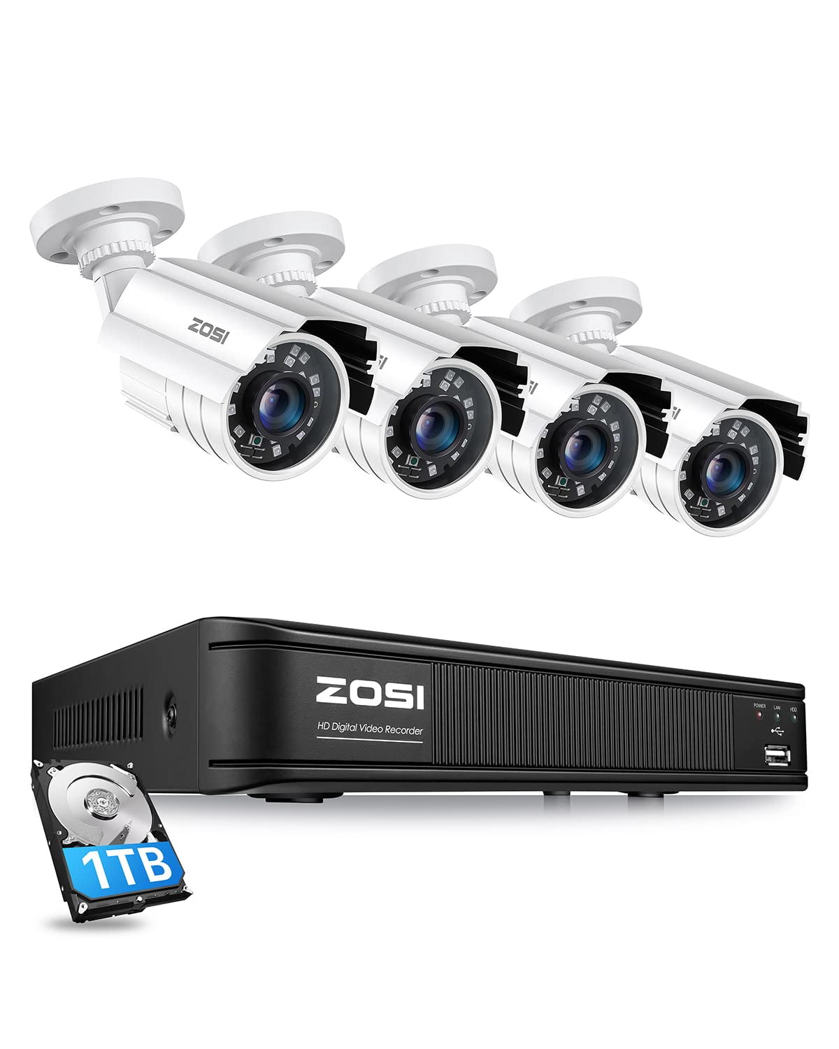 [8CH 4Pcs] H.265+ 2K Security Camera System Outdoor,3MP Home Security  Camera 360°PTZ with 1TB Hard Drive, Person Vehicle Detection, Motion  Alarms