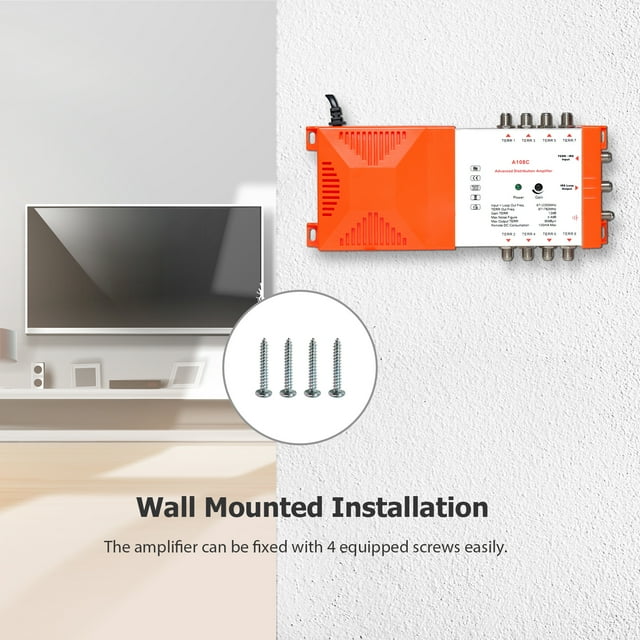 Distribution Professional 8 Way Distribution Amplifier with IRS Loop-through Terrestrial TV and Radio Distribution Amplifier 87-2350MHz TV Antenna Booster Low Noise High