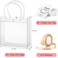 30 Pack Clear Gift Bags with Handles, Reusable Tote Bags with Ribbons