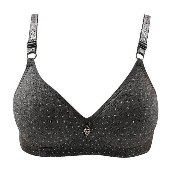 Bigersell Support Wireless Bra Women Printed Push-Up Together Daily Bra Underwear No Underwire Women Size Lace Bras, Style 11433, Black 38B