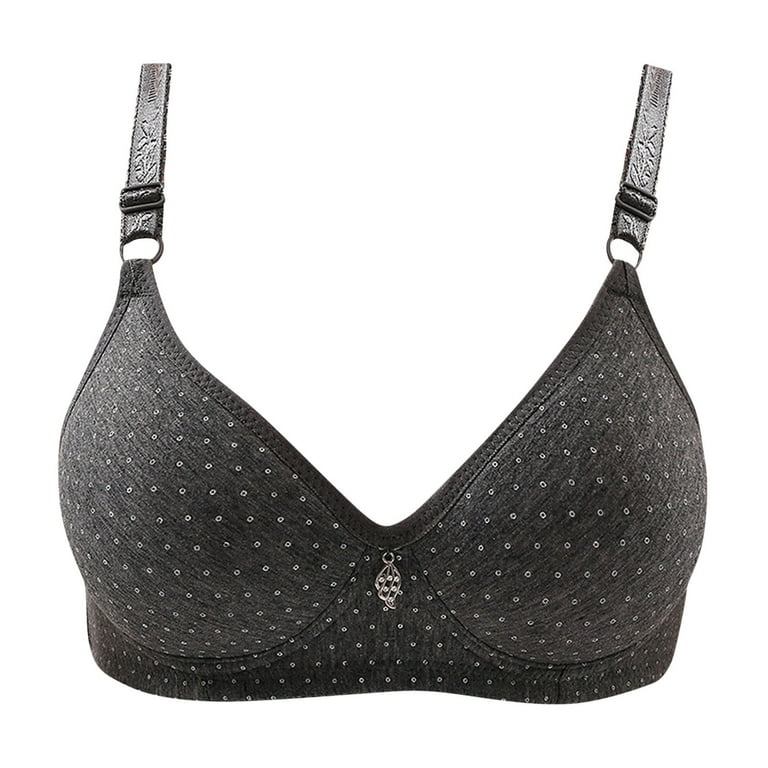 Buy Non-Padded Non-Wired Demi Cup Dot Print Bra in Black - Cotton