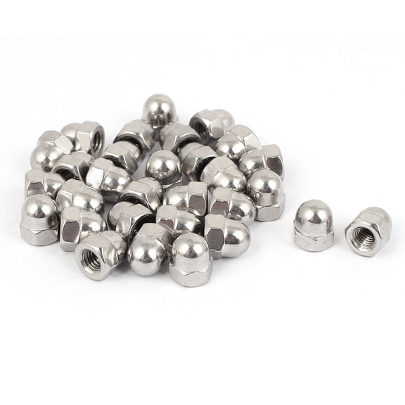 M6 Thread Dia Dome Head 316 Stainless Steel Cap Acorn Hex Nuts 30Pcs