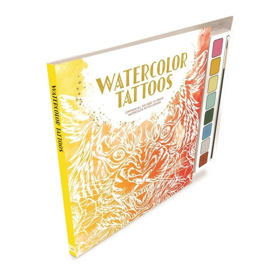 Watercolor Tattoos: Watercolor Guidebook with 8 Paints and Brush Perfect for Beginners, (Paperback)