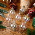 thumbnail image 3 of 12/24/36 Pcs Christmas Iridescent Ornaments Ball Clear Plastic Bubbles Cauldron Halloween Hanging Ornament Balls Bulk Wedding Decorative Rainbow Hanging Craft for DIY Witch Magic Pot, 3 of 6