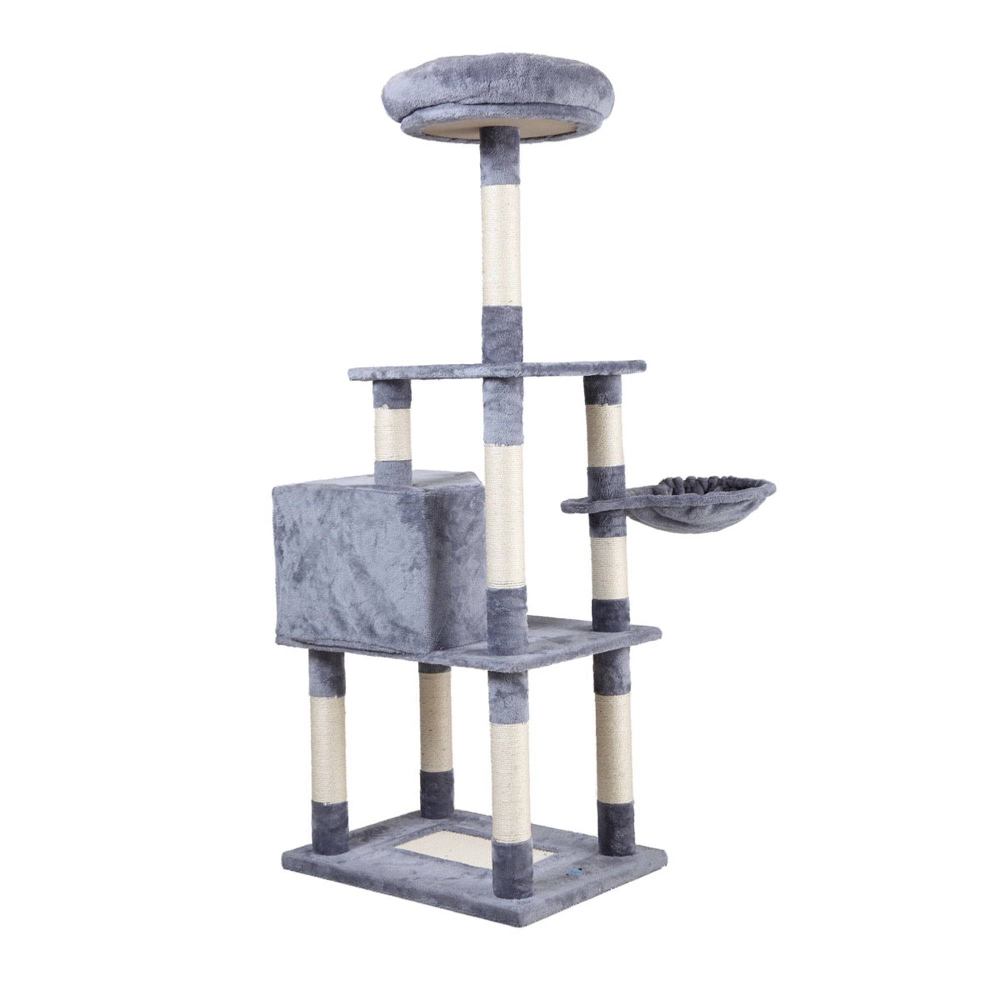 Senbabe 60" Multi-Level Cat Tree Tower with Condo for Large/Midum Cats, Gray