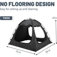 thumbnail image 5 of Bed Tent for Twin Size Bed, 3-Door Canopy with 80% Blackout & Breathable Mesh, Portable Private Sleeping Tent for Adults, Kids - Easy Setup Bedroom Privacy & Nap Space (Black), 5 of 12