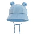 thumbnail image 3 of Sombrero De Cubo Para Bebé Niños Gorra De Playa Gorra Infantil Lindo Ala Ancha Sombrero Para El Sol Recién Nacido Azul, 3 of 8