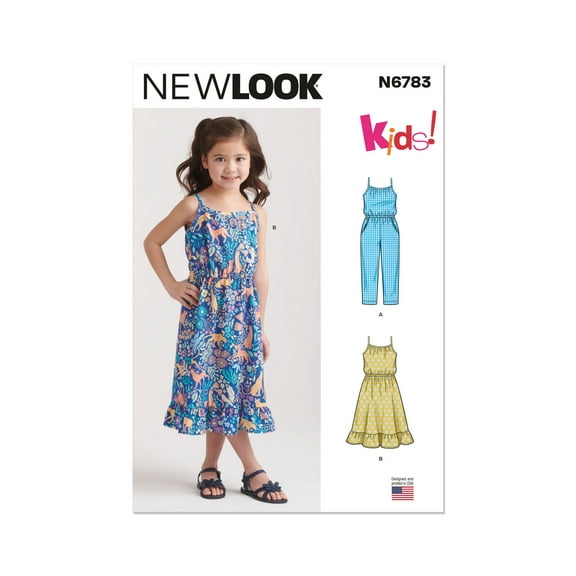 New Look Sewing Pattern 6783 - Children's Jumpsuit and Sundress, Size: A (3-8)