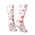 thumbnail image 5 of Uemuo Pink Hearts Pattern Women's Crew Socks, Soft Durable Breathable Moisture-Wicking with Odor Control Cotton socks, 5 of 9
