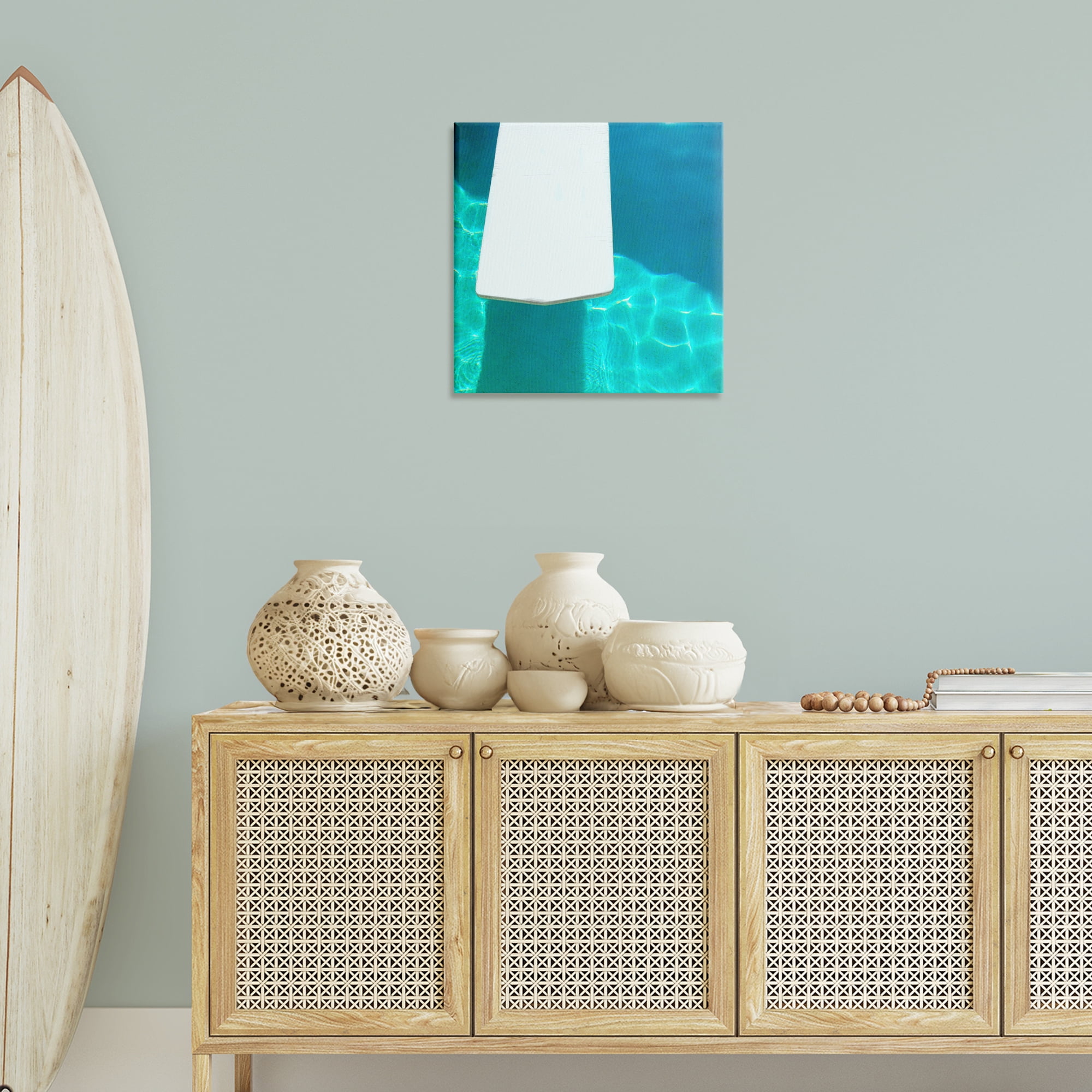 Stupell Industries Pool Diving Board Nautical & Beach Painting Wrapped Canvas Art Print Wall Art, 24 x 24