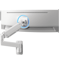 VIVO White Single Pneumatic Monitor Wall Mount, Fits Ultrawides up to 49"