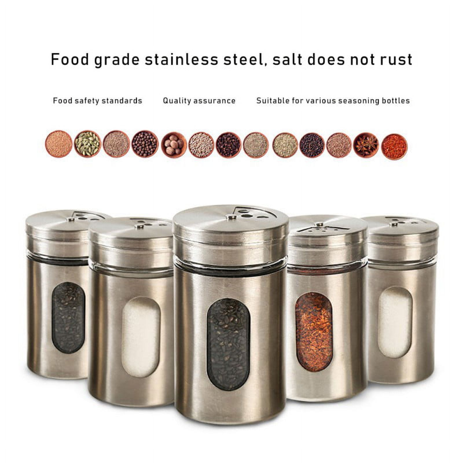  Pinnacle Mercantile 2 oz Glass Jars Containers Spice Straight  Sided with White Metal Lids 24 ct case: Home & Kitchen