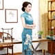 thumbnail image 2 of Vestido cheongsam de pasarela largo estilo chino elegante de doble capa para mamá joven retro, 2 of 5