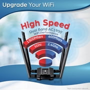 TRENDnet TEW-809UB AC1900 High Power Dual Band Wireless USB Adapter, high gain antenna, Wireless AC, USB 3.0