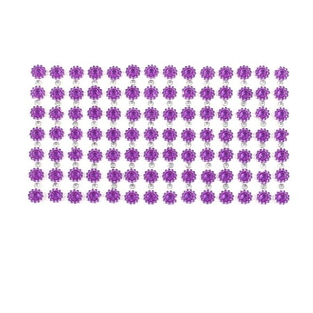 Smartphone MP5 Bling Rhinestud Flower Sticker Sheet DIY Decor Purple Silver Tone Smartphone MP5 Bling Rhinestud Flower Sticker Sheet DIY Decor Purple Silver Tone