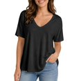 thumbnail image 3 of V Neck T Shirts for Women V Neck Short Sleeve Pullover with Relaxed Basic Fit for Travel Commutes and Casual Days Loose Fit Tees Blouses, 3 of 7