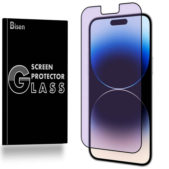 For iPhone 14 Plus / iPhone 13 Pro Max [2-PACK BISEN] Full Cover Tempered Glass Anti Blue Light [Eye Protection] Screen Protector, Anti-Scratch, Anti-Shock, Shatterproof, Bubble Free