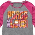 thumbnail image 3 of Woodstock - Hippie Retro - Peace & Love - Toddler & Youth Girls Raglan Graphic T-Shirt, 3 of 5