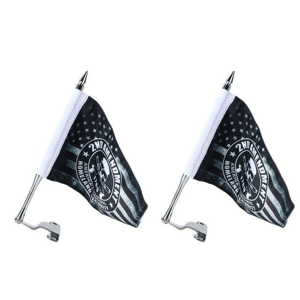 Mástil De Bandera De EE.UU. UU. Para Motocicleta, L R Cromado, 2 Piezas, Kit De Montaje De Mástil De Tapa De Maletero, Aluminio, 25 Cm, Reemplazo Para Gold Wing Tour 2018-2020 Para