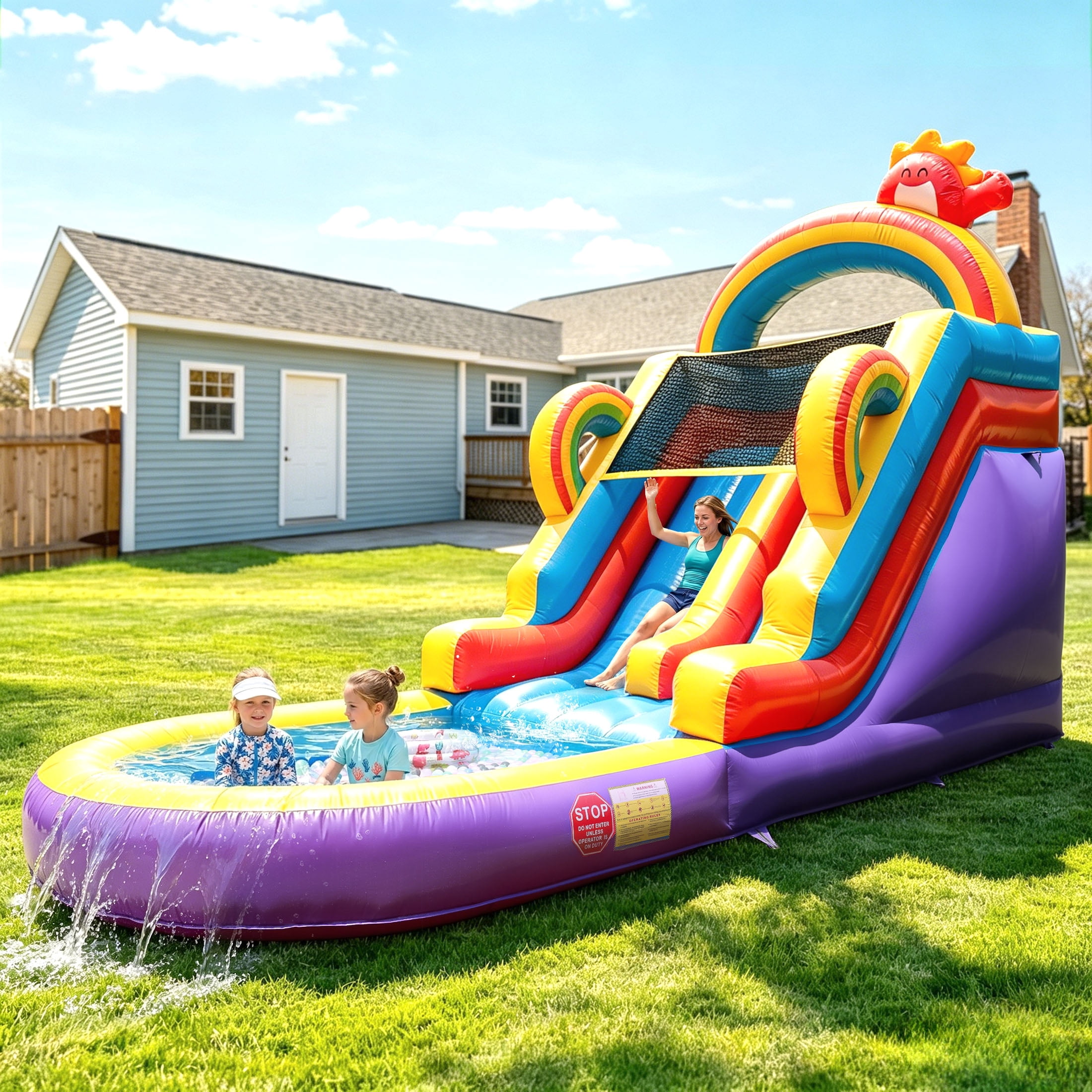 Relunch 21FT Inflatable Water Slide Commercial Grade PVC with Pool & Blower – Big Backyard Bounce House for Kids & Adults 21x9x12.8ft