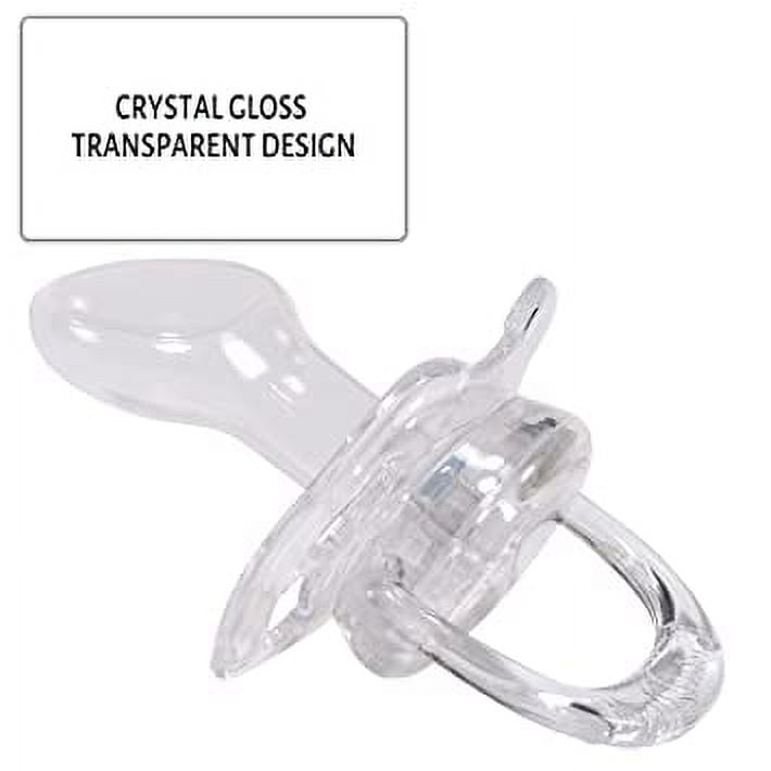 CutiePlusU Adult Sized Pacifier Dummy for Adult Babies-Crystal Butterfly Shape Big Shield 2 Pack- Black,White