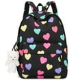 thumbnail image 2 of MultiColor Hearts Pattern Design Backpack, Korean Style, Large Capacity, Simple And Lightweight Backpack, 2 of 5