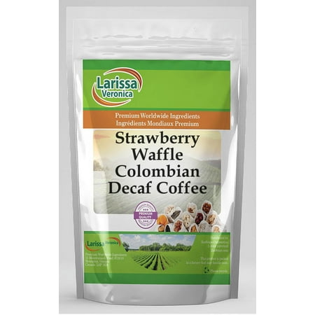 Larissa Veronica Strawberry Waffle Colombian Decaf Coffee, (Strawberry Waffle, Whole Coffee Beans, 8 oz, 3-Pack, Zin: 568874)