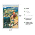 thumbnail image 2 of Corsica (Corse) France - Paris-Lyon-Mediterrannee (PLM) French Railroad - Vintage Railroad Travel Poster by David Dellepiane c.1920 - Master Art Print (Unframed) 12in x 18in, 2 of 4