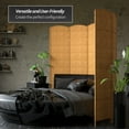 thumbnail image 3 of 7 ft. Tall Rattan Fiber Diamond Weave Privacy Screen Room Divider - Light Beige - 6 Panels, 3 of 6