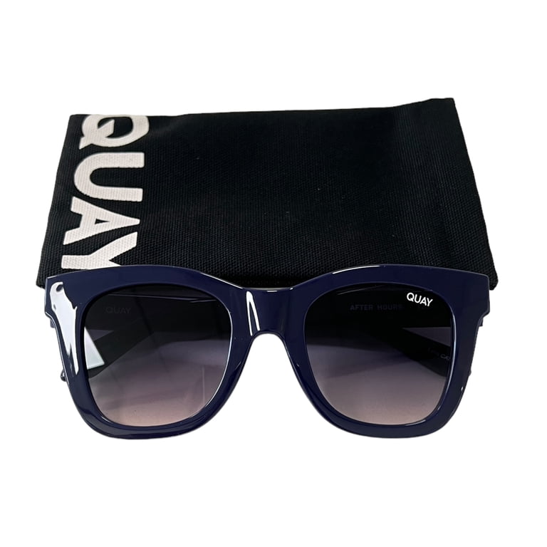 Quay After Hours Polarized Sunglasses, Square Navy Pink Fade  display picture 3
